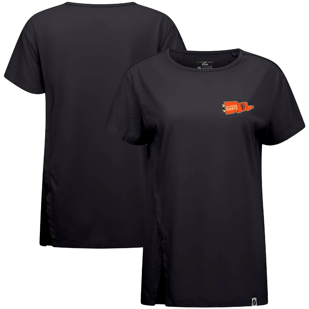 Women's Levelwear Black San Francisco Giants Influx Rafters T-Shirt