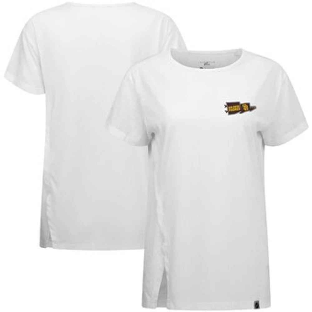 Women's Levelwear White San Diego Padres Influx Rafters T-Shirt