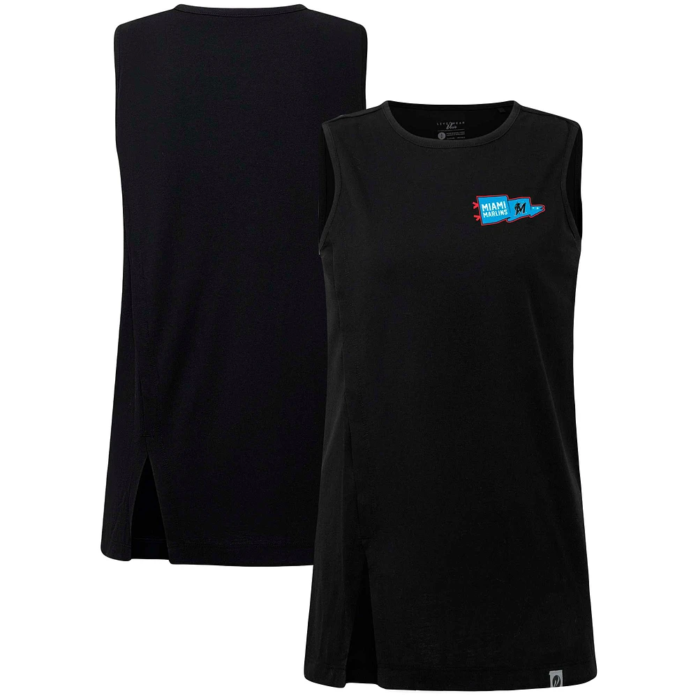Women's Levelwear Black Miami Marlins Influx Rafters Tank Top