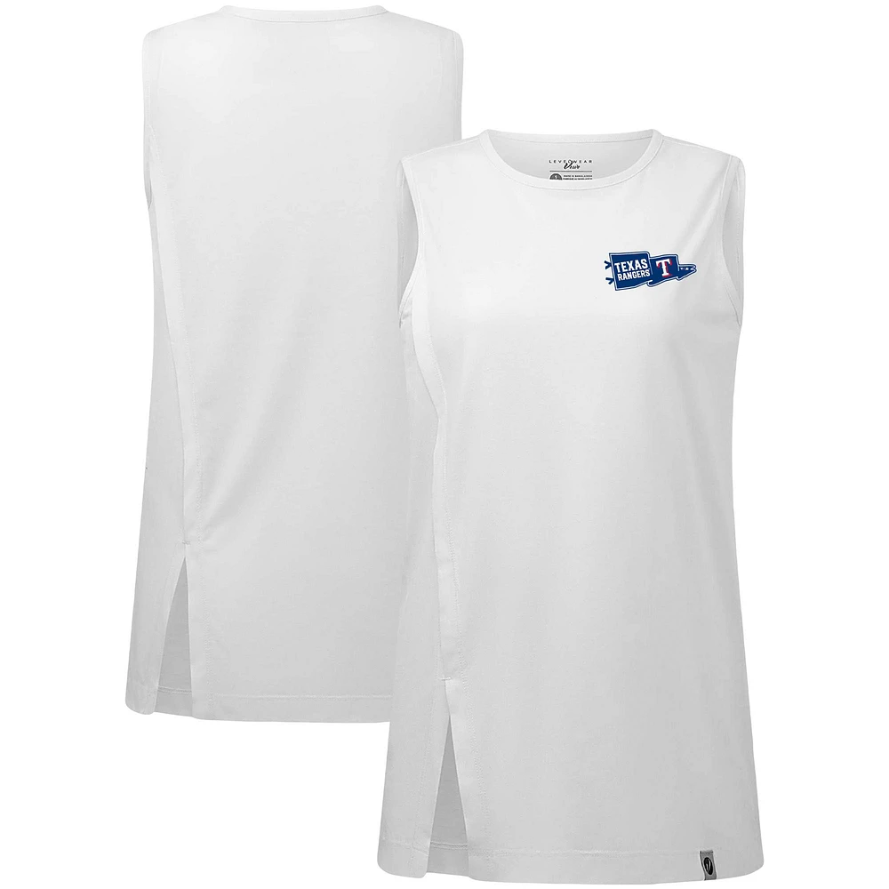 Women's Levelwear White Texas Rangers Influx Rafters Tank Top
