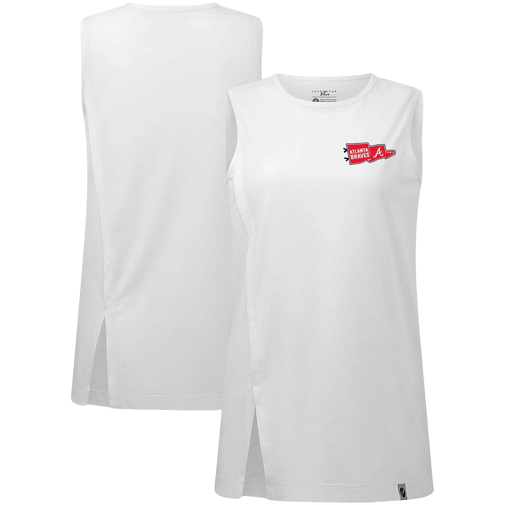 Women's Levelwear White Atlanta Braves Influx Rafters Tank Top