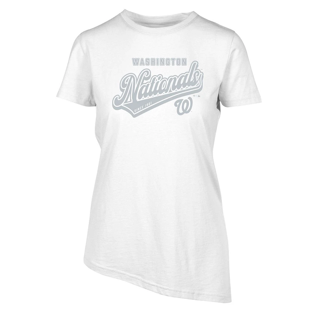 Women's Levelwear White Washington Nationals Birch Sweep T-Shirt