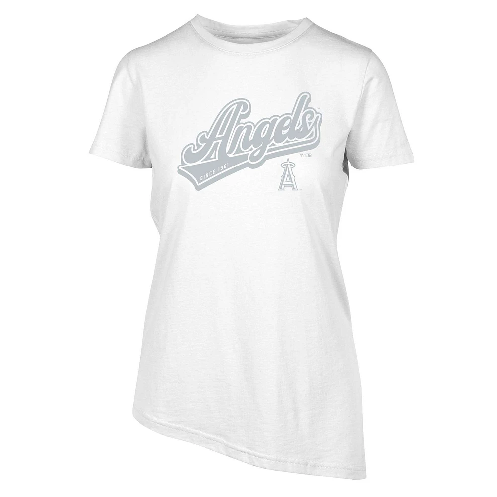 Women's Levelwear White Los Angeles Angels Birch Sweep T-Shirt