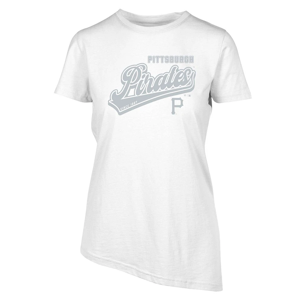 Women's Levelwear White Pittsburgh Pirates Birch Sweep T-Shirt