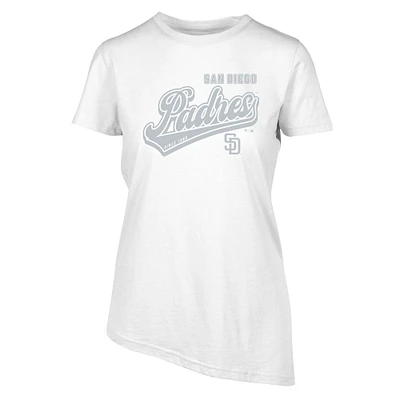 Women's Levelwear White San Diego Padres Birch Sweep T-Shirt