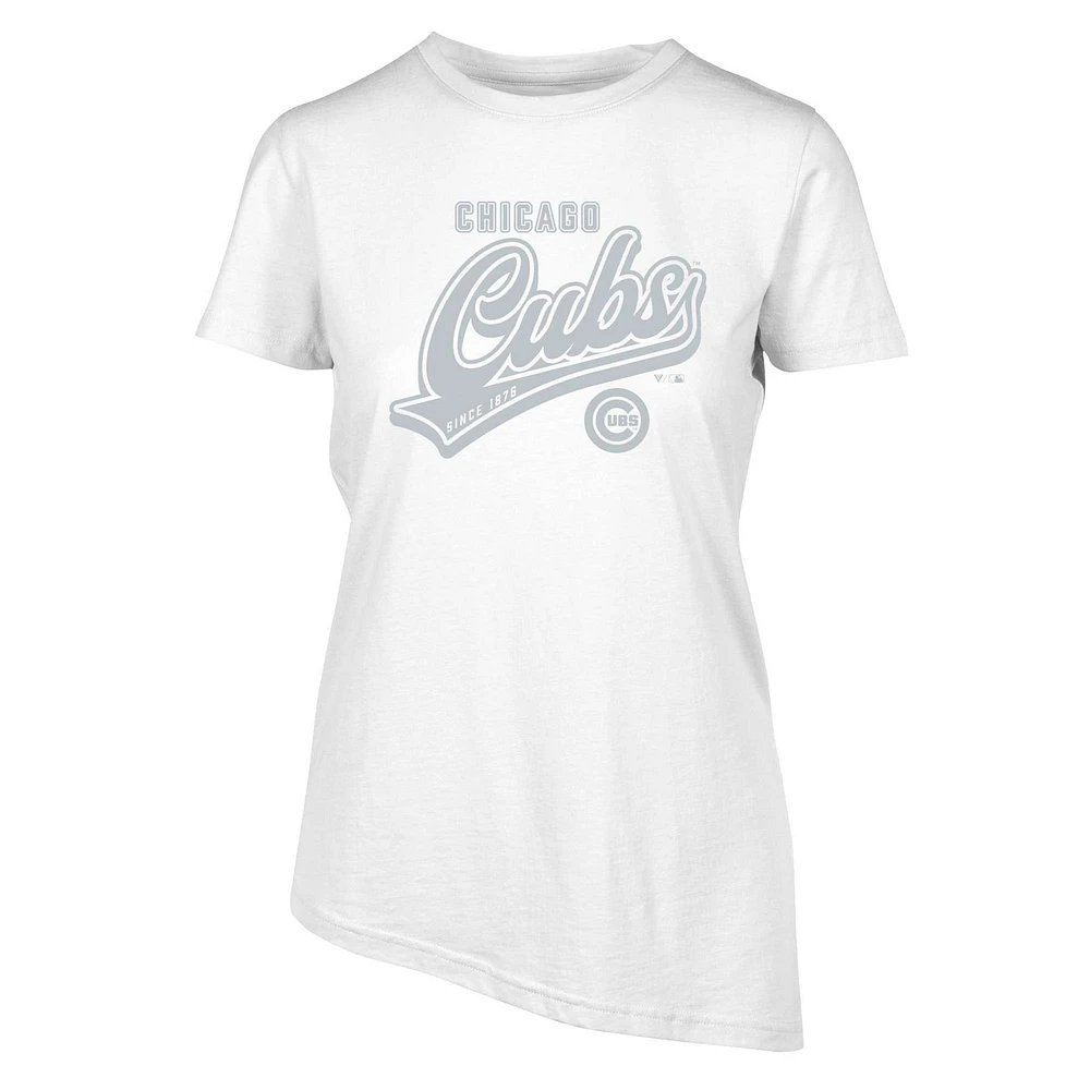 Women's Levelwear White Chicago Cubs Birch Sweep T-Shirt