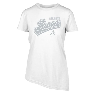 Women's Levelwear White Atlanta Braves Birch Sweep T-Shirt