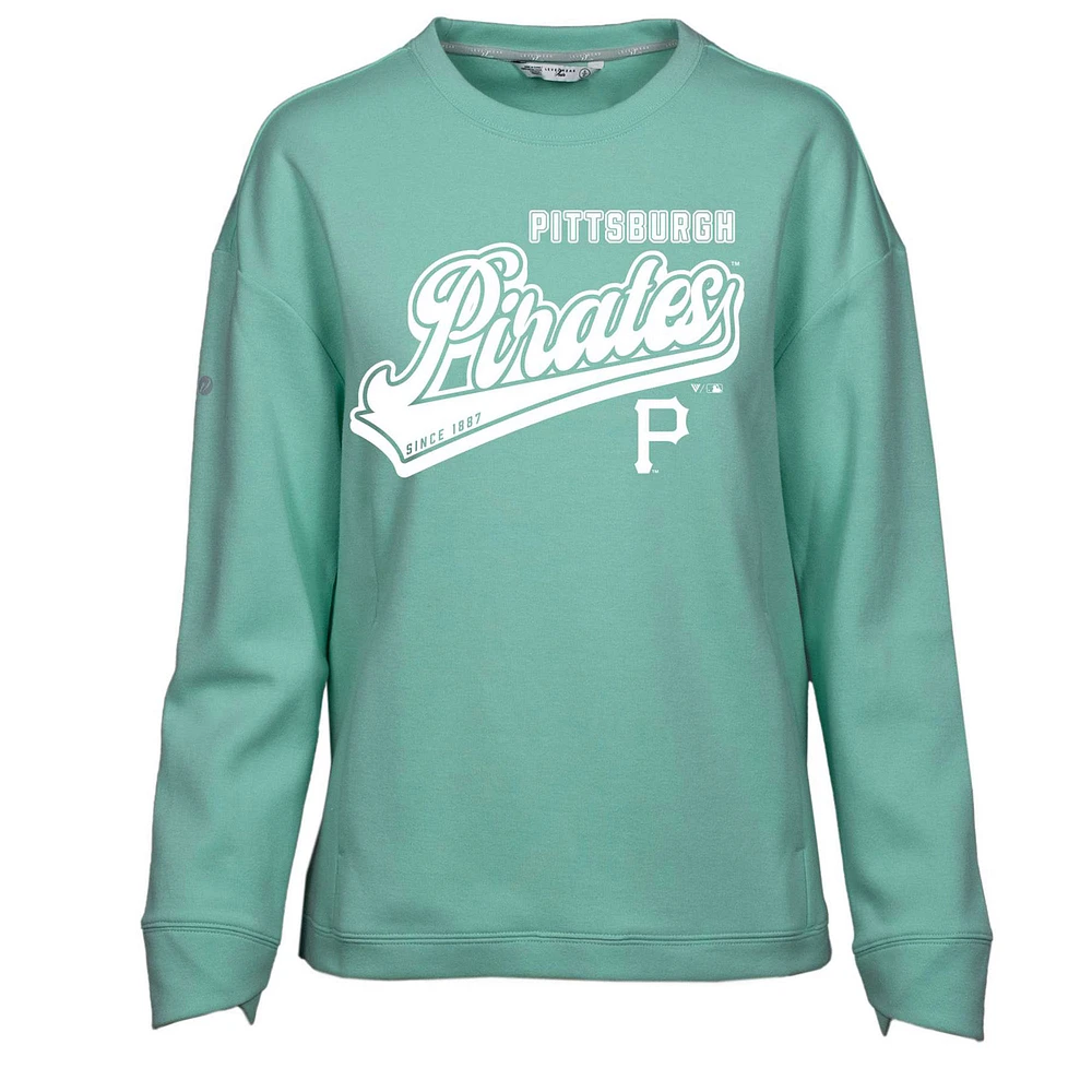 Women's Levelwear Mint Pittsburgh Pirates Fiona Sweep Pullover Sweatshirt