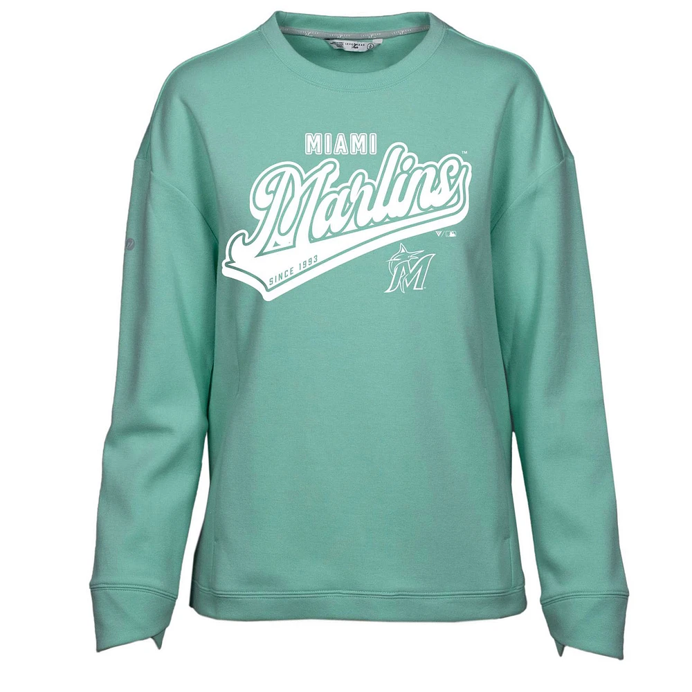 Women's Levelwear Mint Miami Marlins Fiona Sweep Pullover Sweatshirt