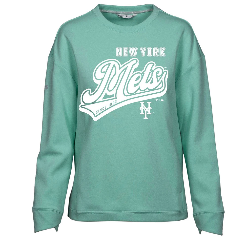 Women's Levelwear Mint New York Mets Fiona Sweep Pullover Sweatshirt