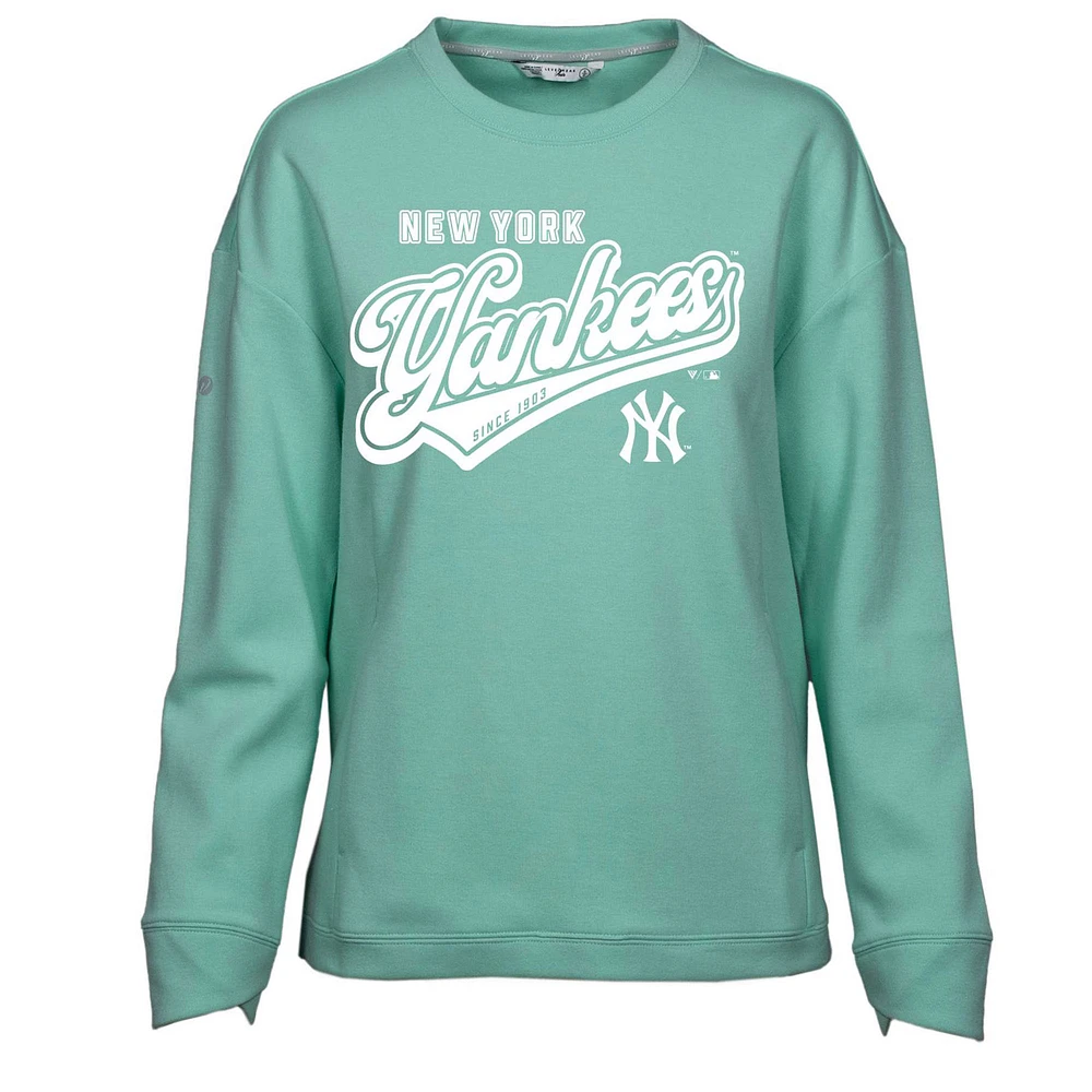 Women's Levelwear Mint New York Yankees Fiona Sweep Pullover Sweatshirt