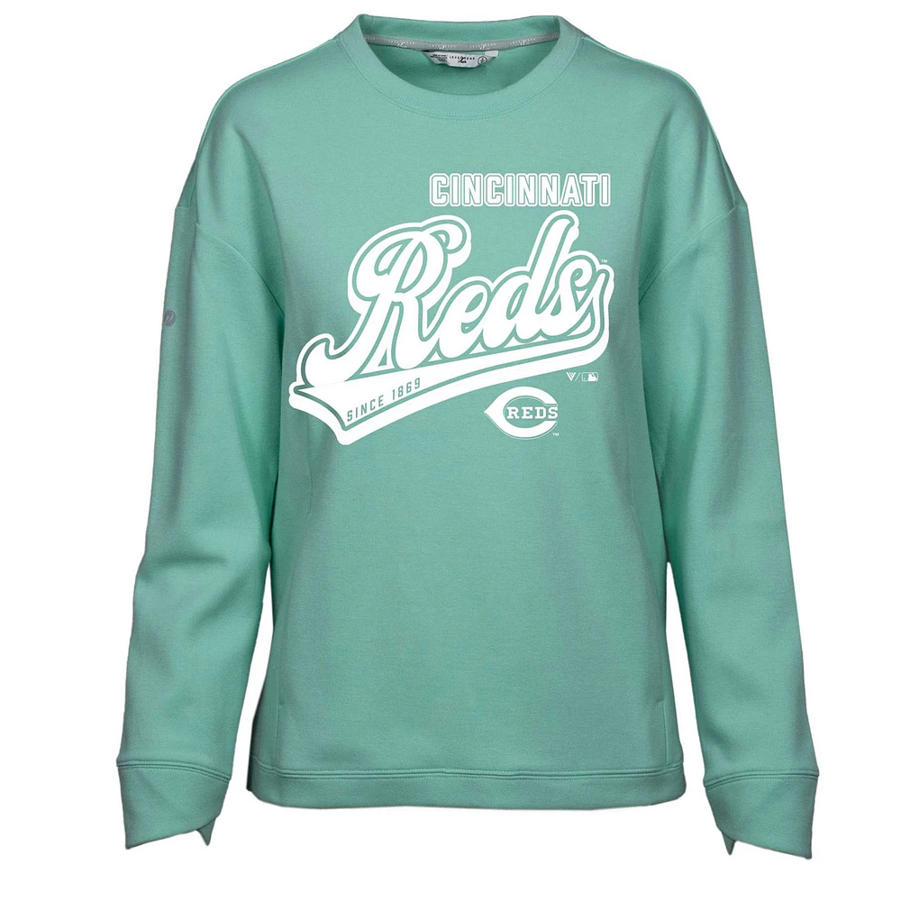 Women's Levelwear Mint Cincinnati Reds Fiona Sweep Pullover Sweatshirt