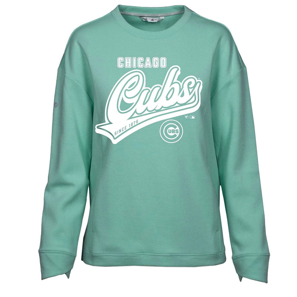 Women's Levelwear Mint Chicago Cubs Fiona Sweep Pullover Sweatshirt