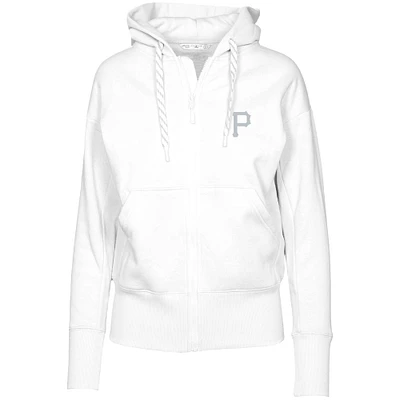 Women's Levelwear White Pittsburgh Pirates Gardinia Core Full-Zip Hoodie