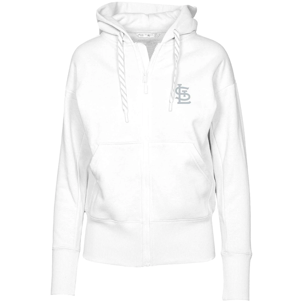 Women's Levelwear White St. Louis Cardinals Gardinia Core Full-Zip Hoodie