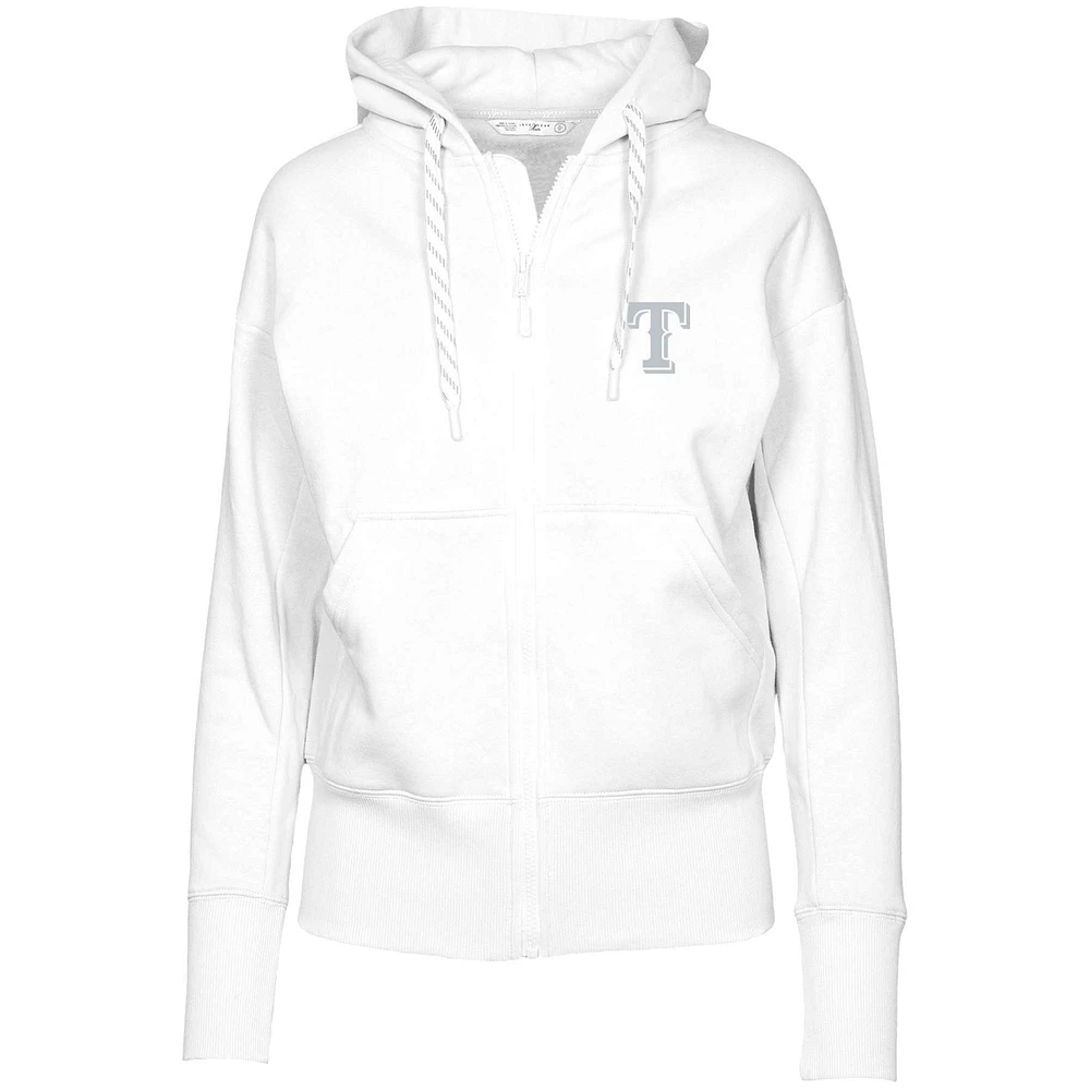 Women's Levelwear White Texas Rangers Gardinia Core Full-Zip Hoodie
