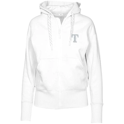 Women's Levelwear White Texas Rangers Gardinia Core Full-Zip Hoodie