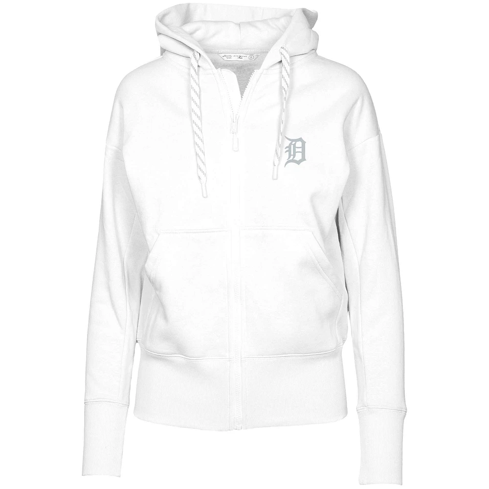 Women's Levelwear White Detroit Tigers Gardinia Core Full-Zip Hoodie