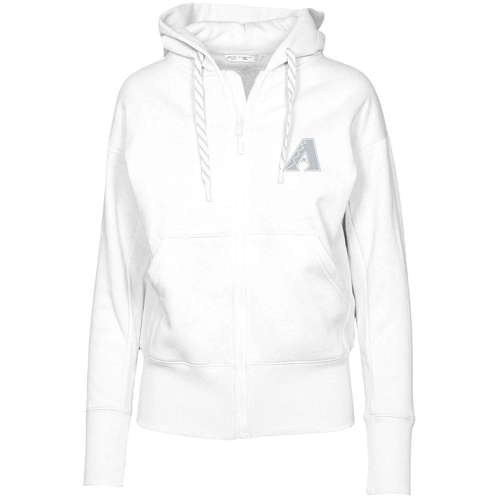 Women's Levelwear White Arizona Diamondbacks Gardinia Core Full-Zip Hoodie