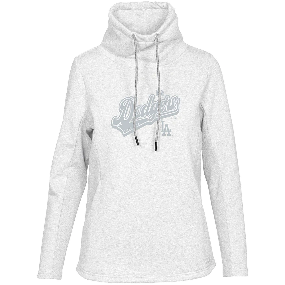 Women's Levelwear White Los Angeles Dodgers Loop Sweep Pullover Sweatshirt