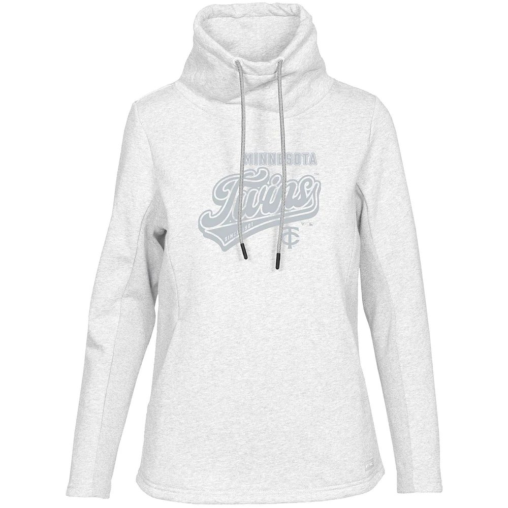 Women's Levelwear White Minnesota Twins Loop Sweep Pullover Sweatshirt