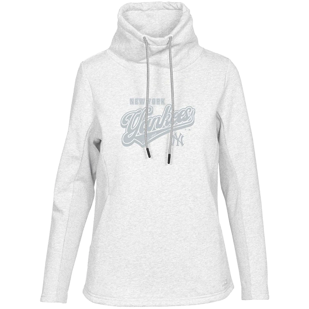 Women's Levelwear White New York Yankees Loop Sweep Pullover Sweatshirt