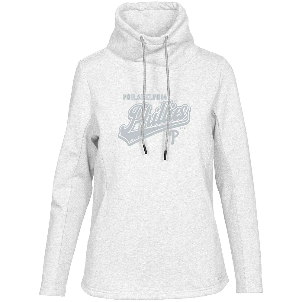 Women's Levelwear White Philadelphia Phillies Loop Sweep Pullover Sweatshirt