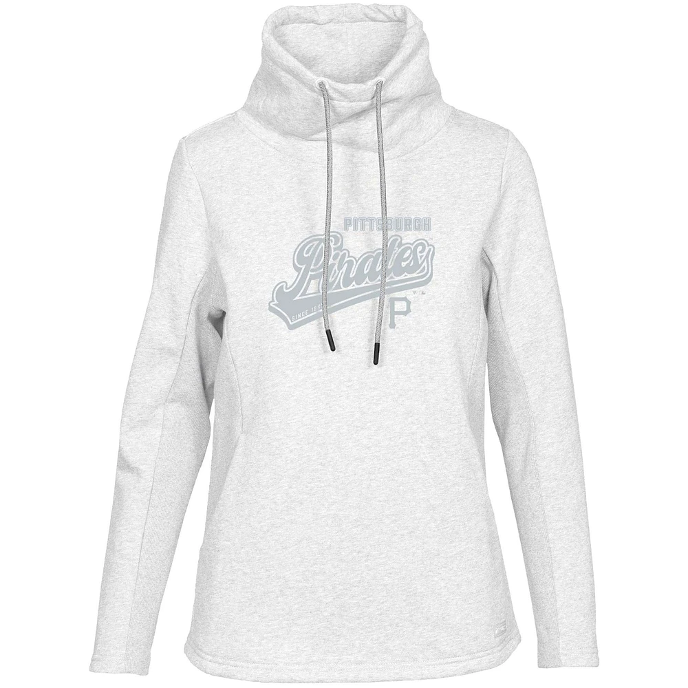 Women's Levelwear White Pittsburgh Pirates Loop Sweep Pullover Sweatshirt
