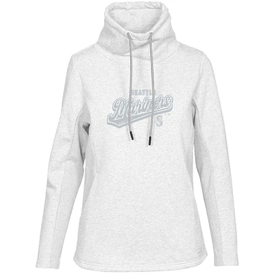 Women's Levelwear White Seattle Mariners Loop Sweep Pullover Sweatshirt