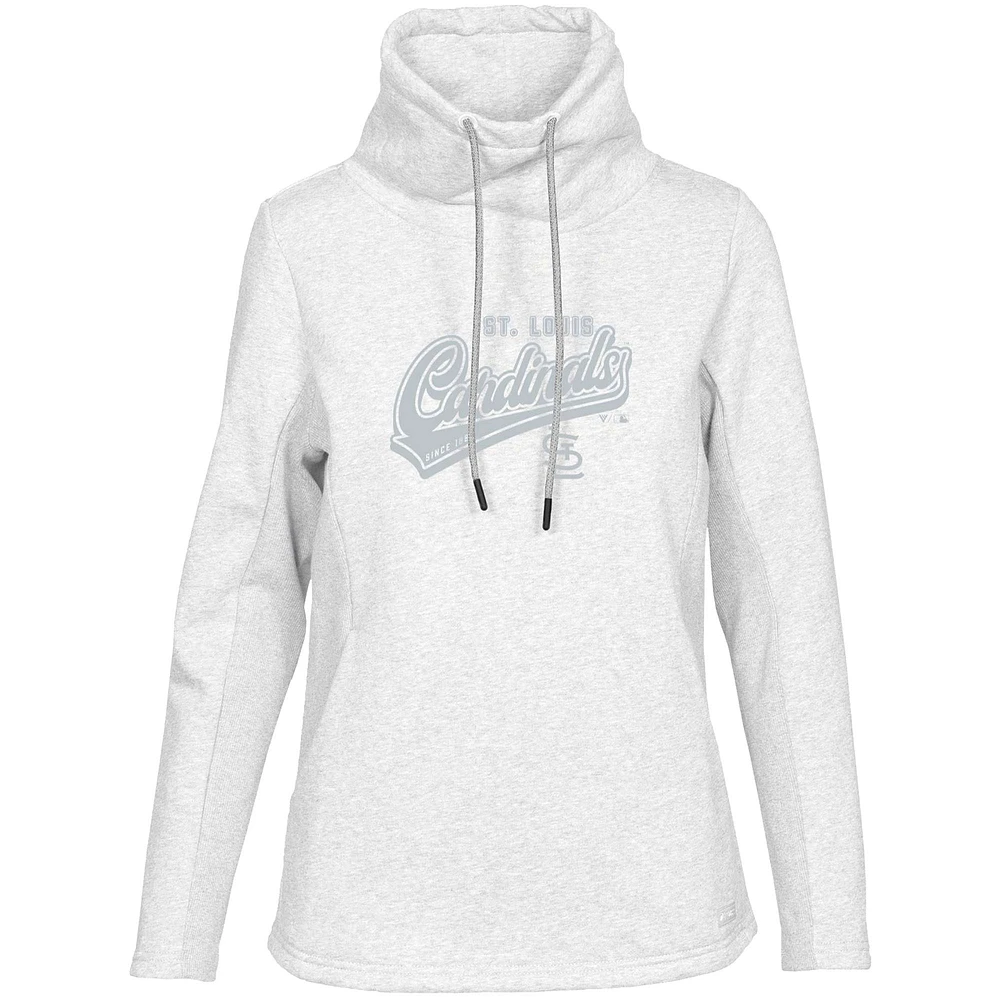 Women's Levelwear White St. Louis Cardinals Loop Sweep Pullover Sweatshirt