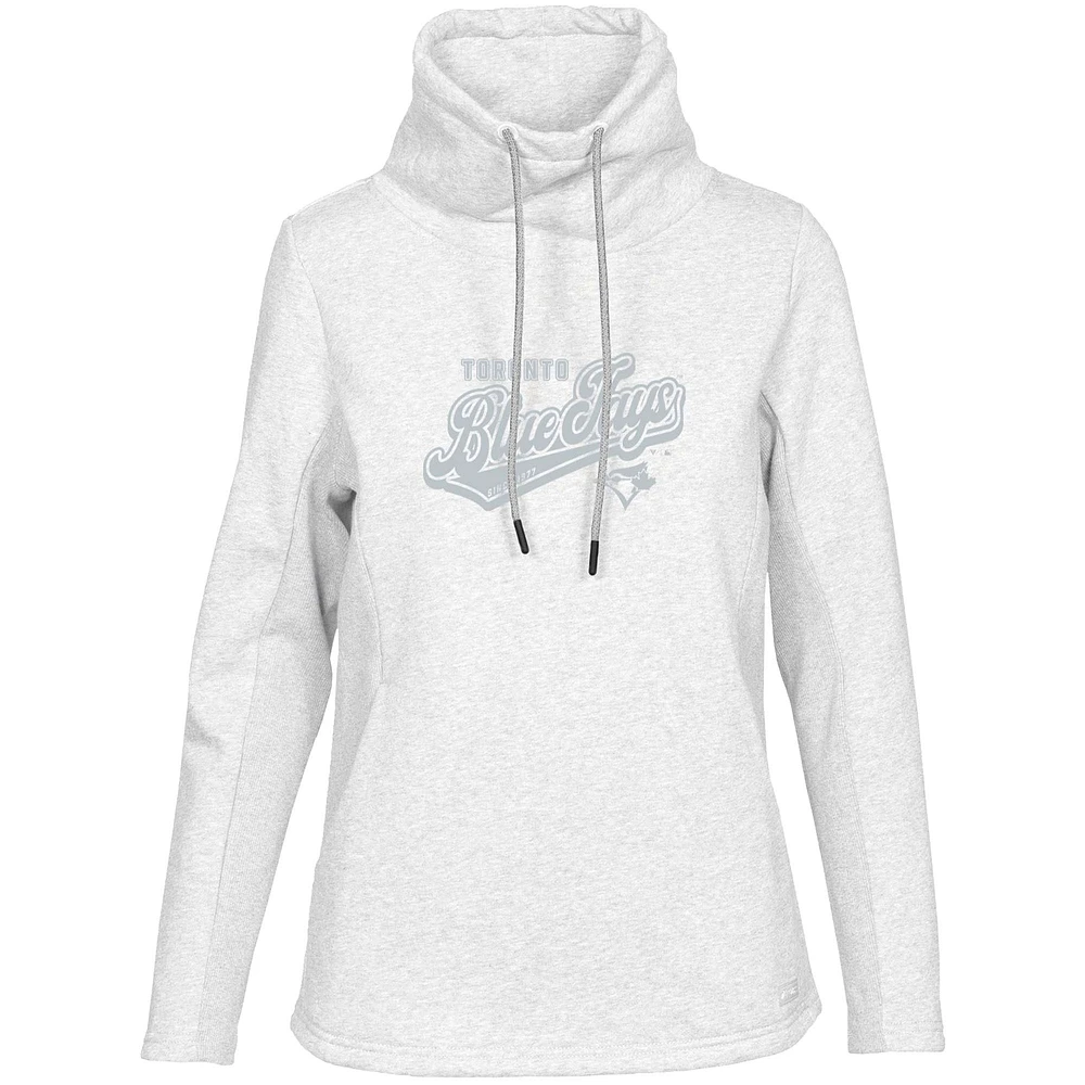 Women's Levelwear White Toronto Blue Jays Loop Sweep Pullover Sweatshirt