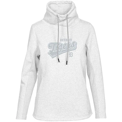 Women's Levelwear White Detroit Tigers Loop Sweep Pullover Sweatshirt