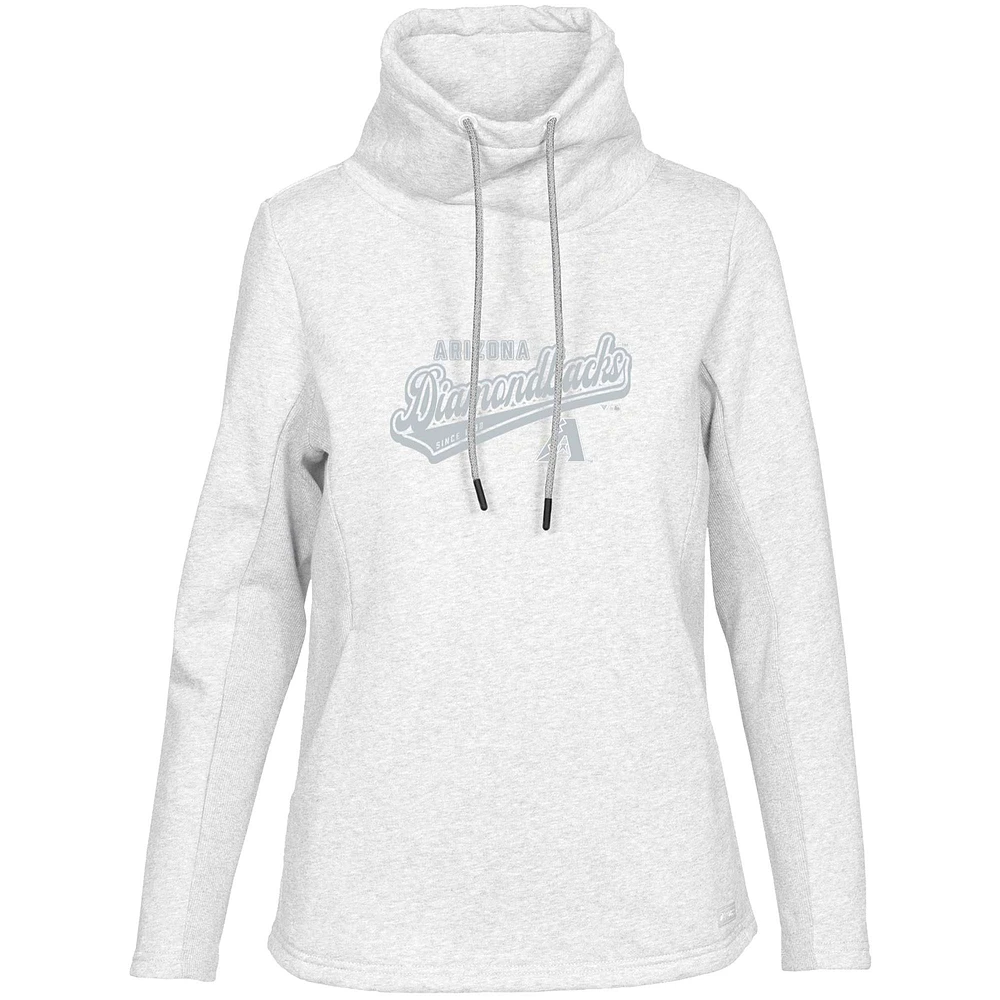 Women's Levelwear White Arizona Diamondbacks Loop Sweep Pullover Sweatshirt