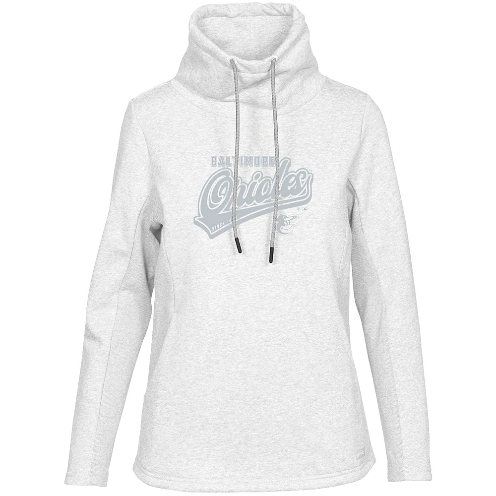 Women's Levelwear White Baltimore Orioles Loop Sweep Pullover Sweatshirt