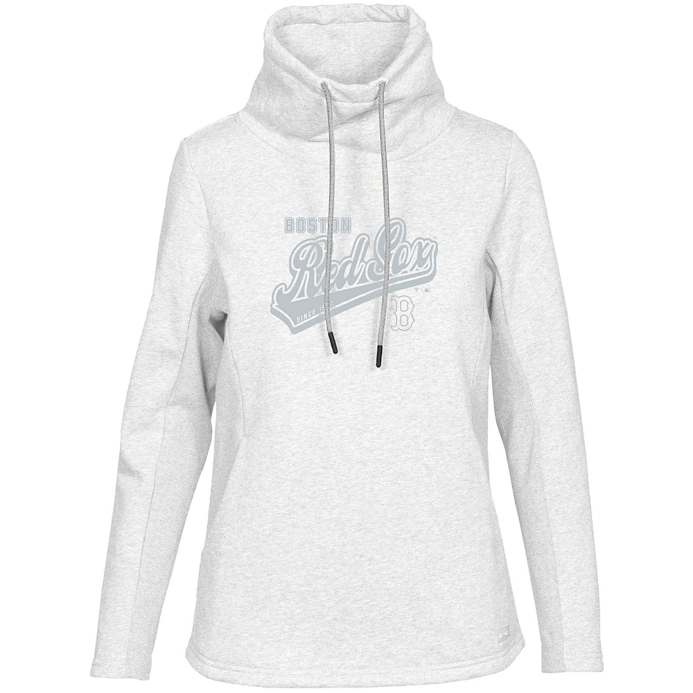 Women's Levelwear White Boston Red Sox Loop Sweep Pullover Sweatshirt