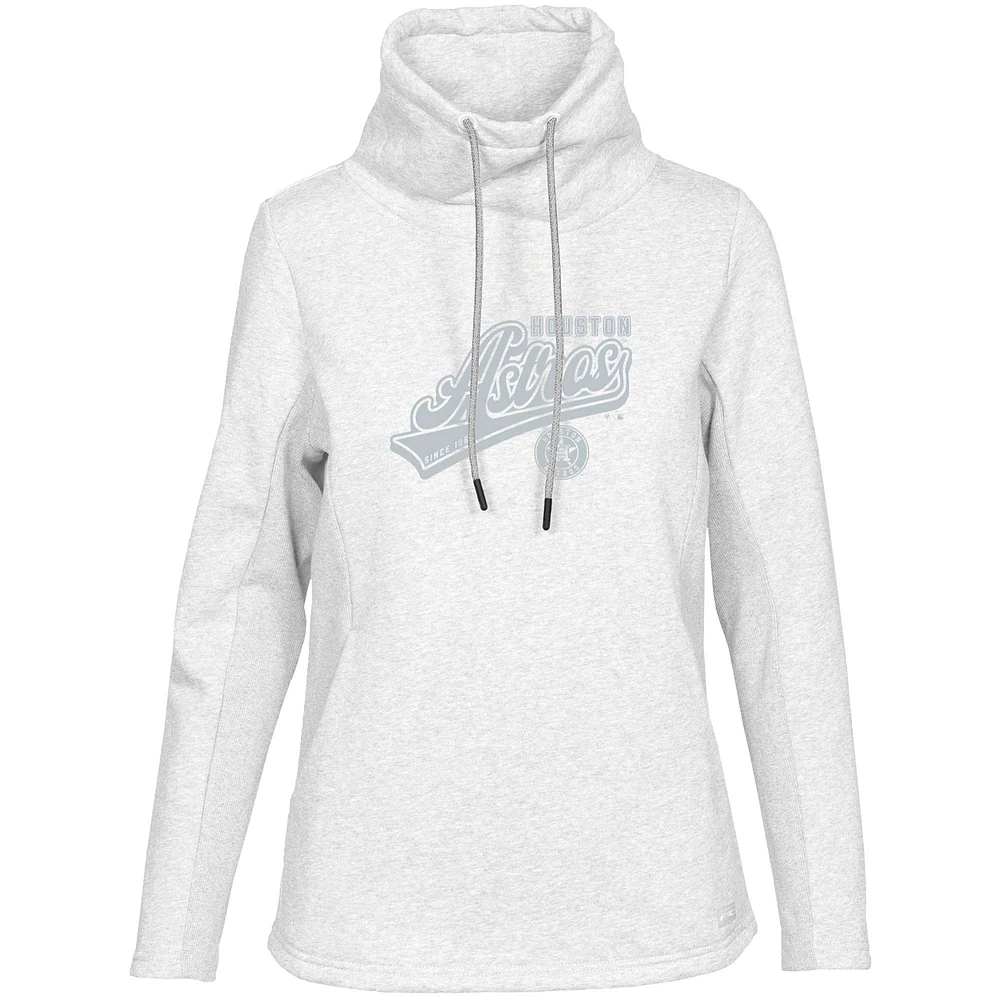 Women's Levelwear White Houston Astros Loop Sweep Pullover Sweatshirt