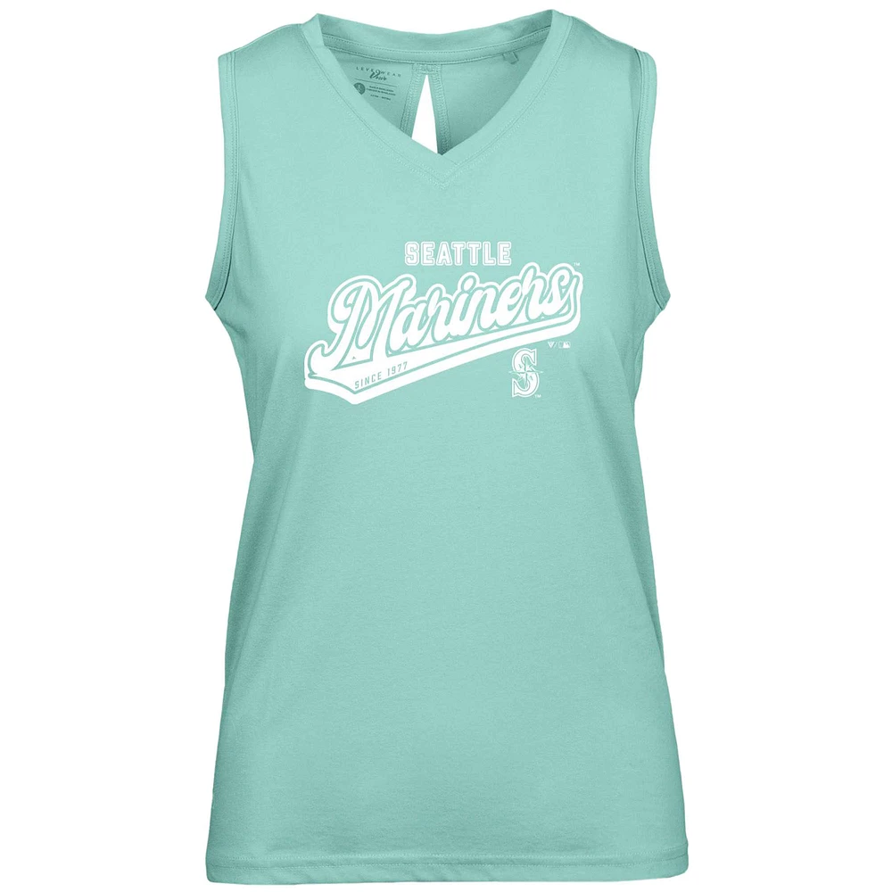 Women's Levelwear Mint Seattle Mariners Paisley Sweep V-Neck Tank Top
