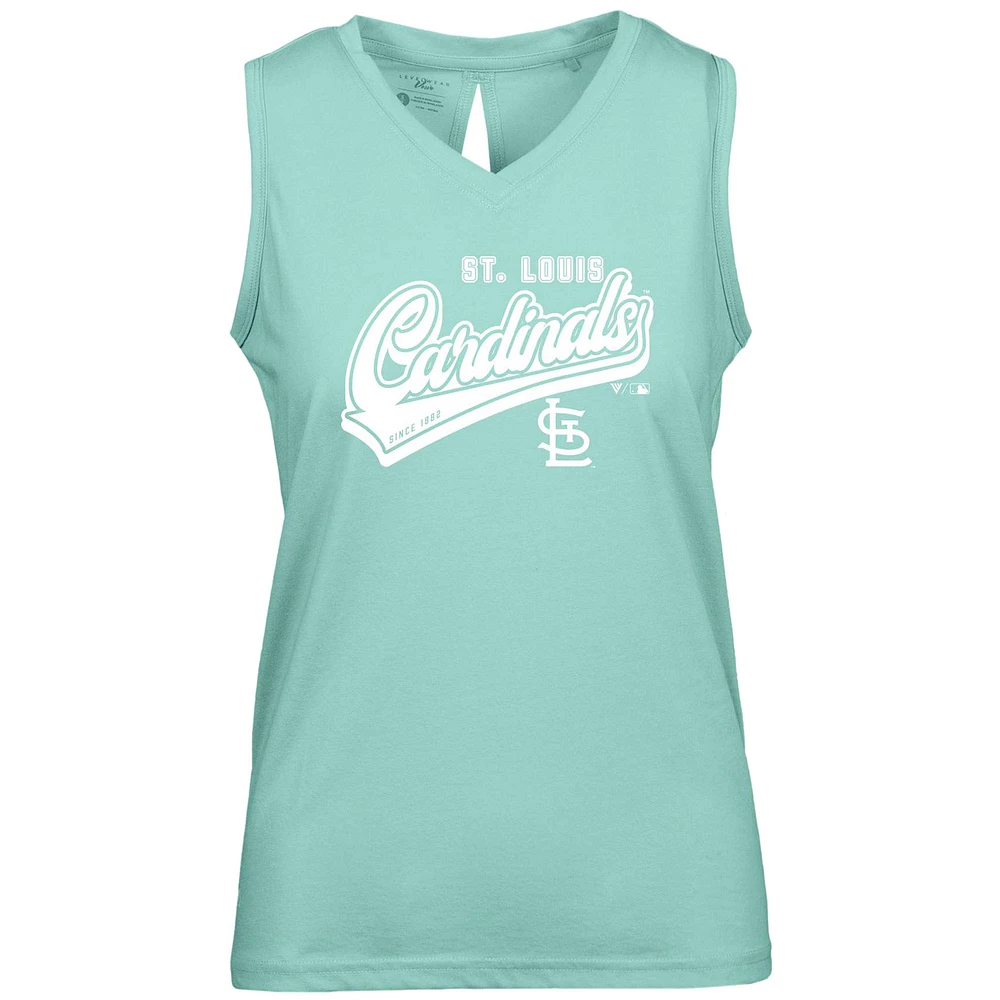 Women's Levelwear Mint St. Louis Cardinals Paisley Sweep V-Neck Tank Top