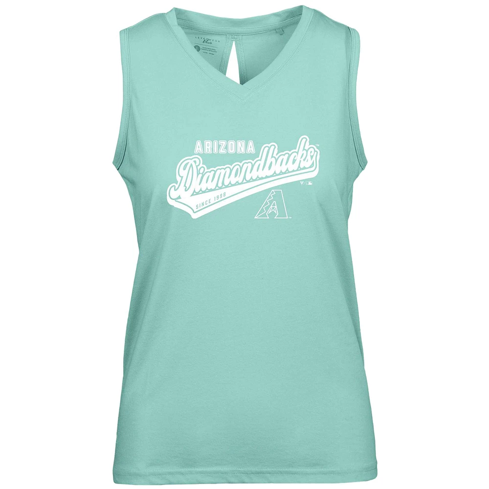 Women's Levelwear Mint Arizona Diamondbacks Paisley Sweep V-Neck Tank Top