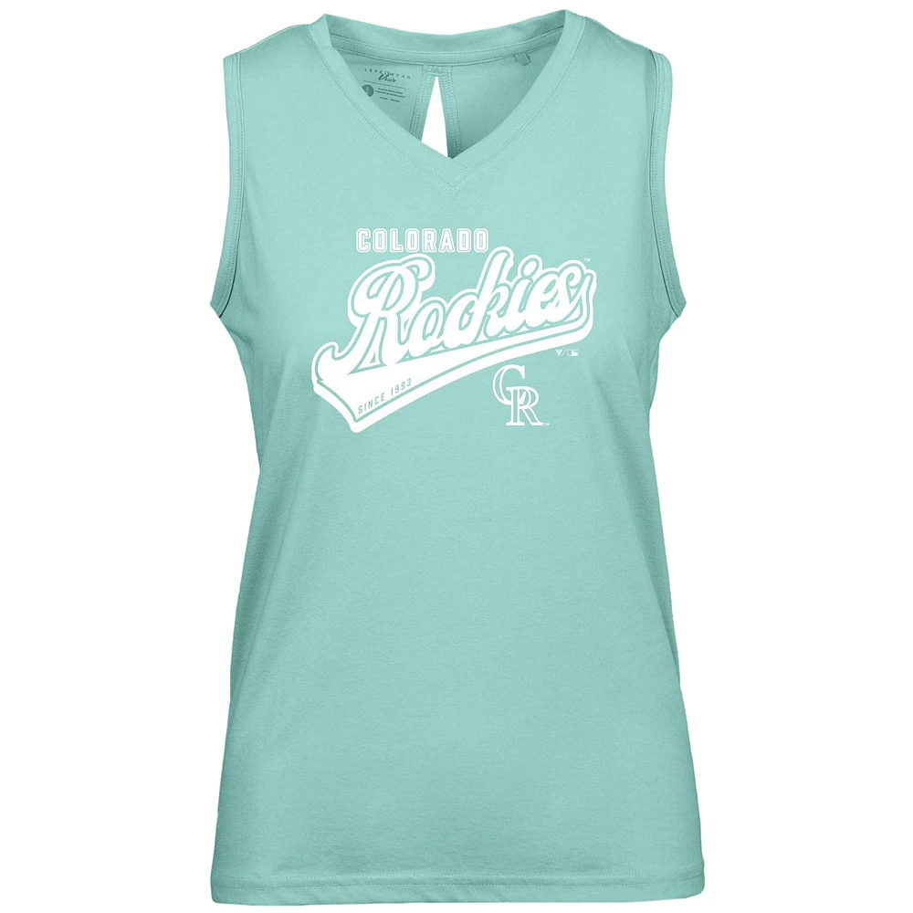 Women's Levelwear Mint Colorado Rockies Paisley Sweep V-Neck Tank Top