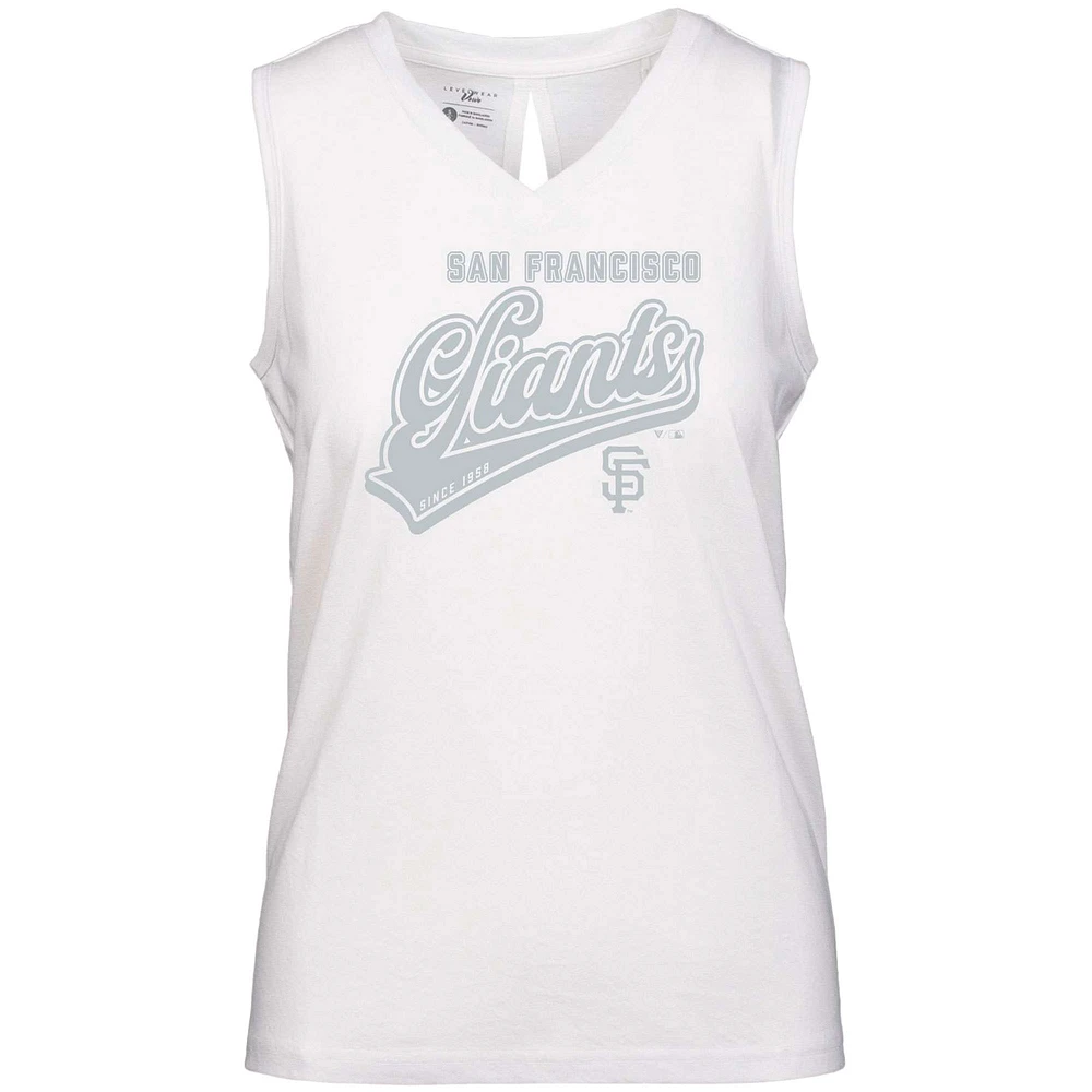 Women's Levelwear White San Francisco Giants Paisley Sweep V-Neck Tank Top