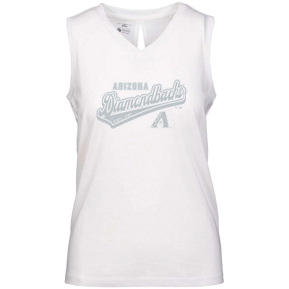Women's Levelwear White Arizona Diamondbacks Paisley Sweep V-Neck Tank Top