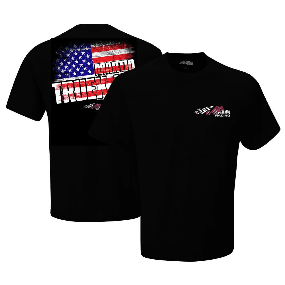Men's Joe Gibbs Racing Team Collection Black Martin Truex Jr Flag T-Shirt