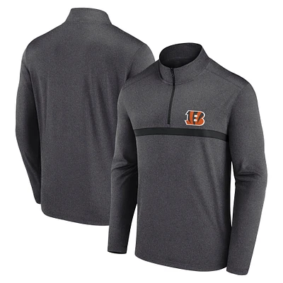 Men's Fanatics Charcoal Cincinnati Bengals Head-to-Head Quarter-Zip Pullover