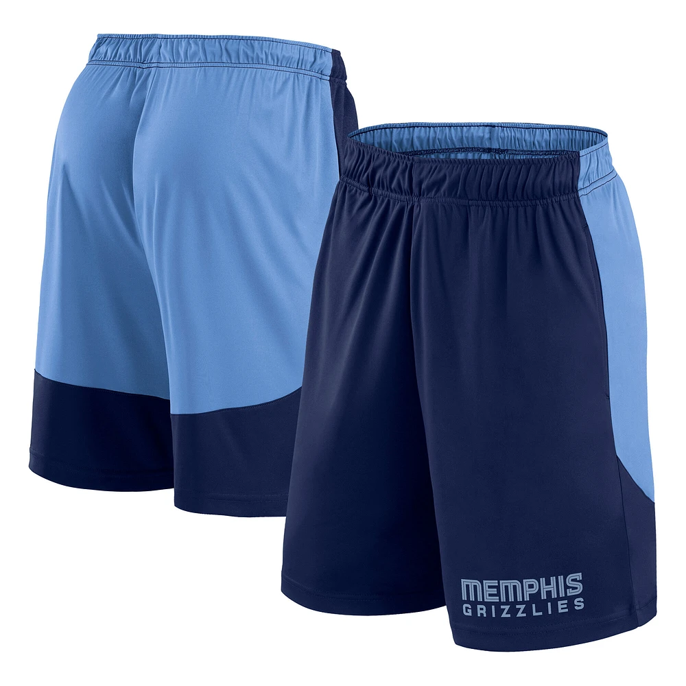 Men's Logo Athletic Navy Memphis Grizzlies Launch Performance Shorts