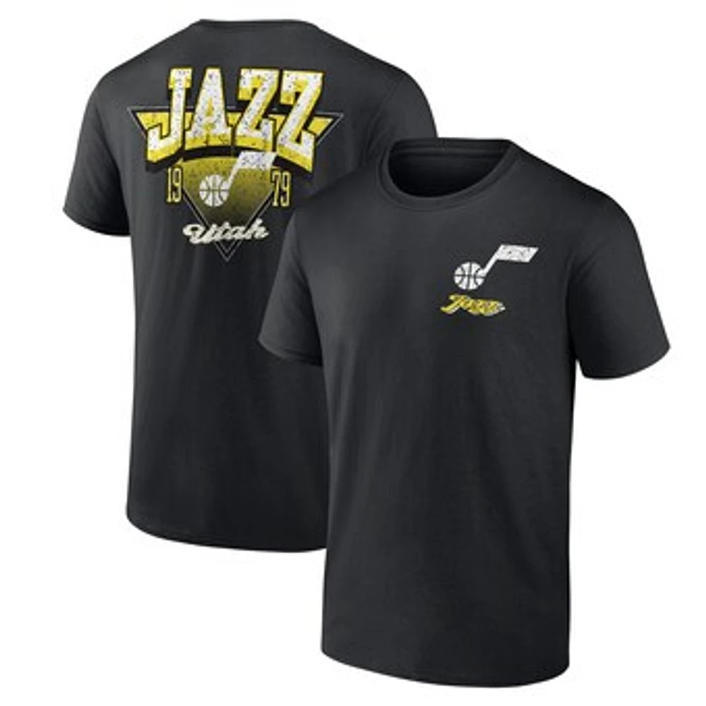 Men's Logo Athletic Black Utah Jazz Never Over T-Shirt