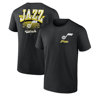 Men's Logo Athletic Black Utah Jazz Never Over T-Shirt