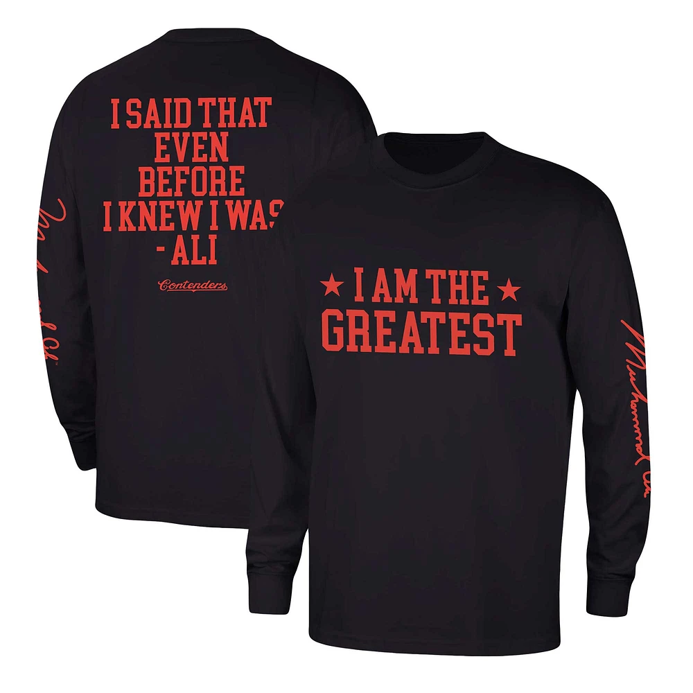 Men's Contenders Clothing Muhammad Ali Black I Am The Greatest Long Sleeve T-Shirt