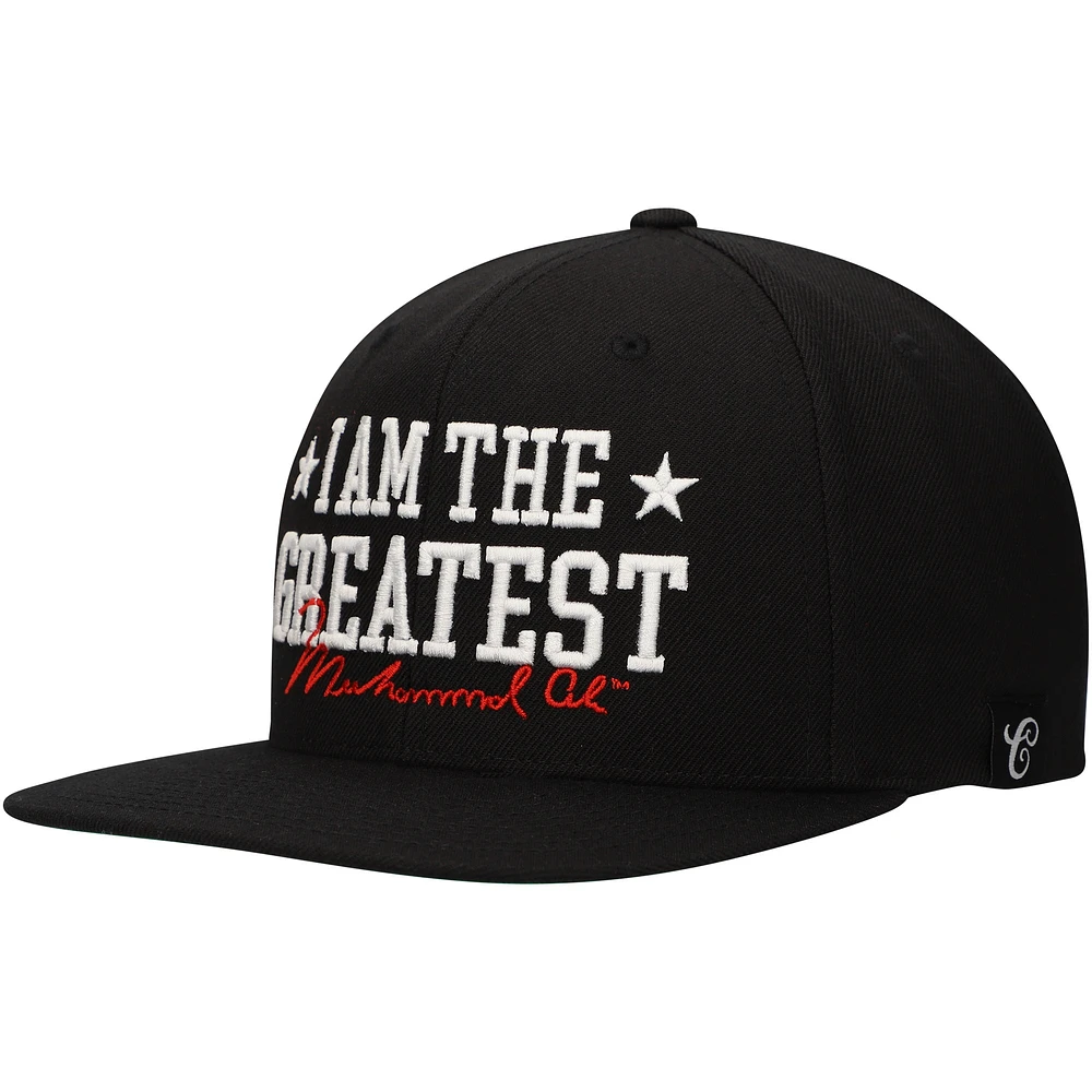 Unisex Contenders Clothing Muhammad Ali Black I Am The Greatest Snapback Hat