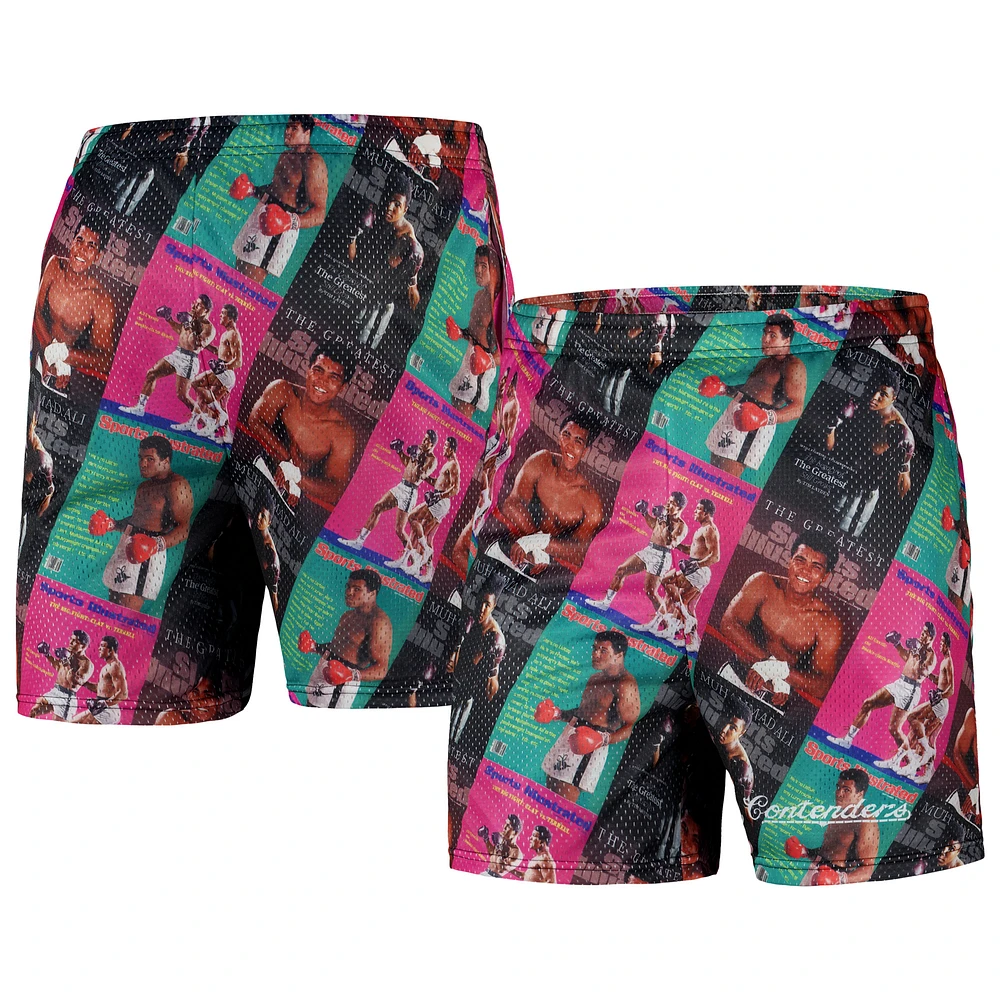 Men's Contenders Clothing Muhammad Ali Pink/Green Mesh Active Shorts